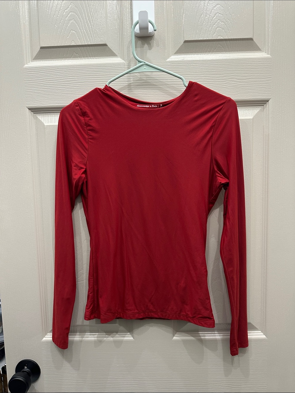 Abercrombie & Fitch Red Long Sleeve Crewneck Top